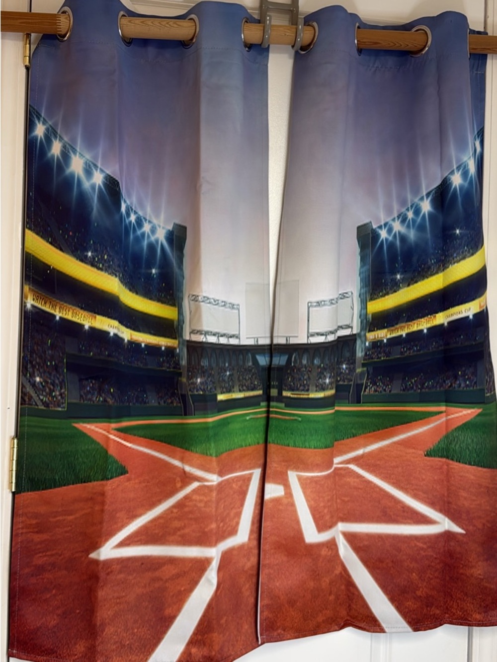 Baseball Stadium Printed Curtains - Sports Field Design